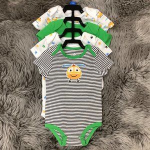 Rococo | Infant Boy's Bodysuit Set | 4 Pack | White & Green | 12 Months